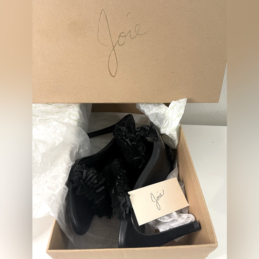 Joie Designer Poppi heels with black fringes. Size 41 / US 11 - Picture 3 of 6